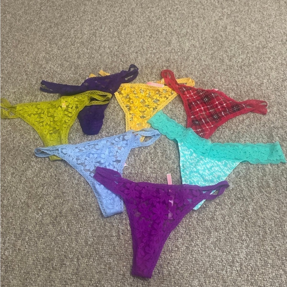 7 pairs of Victoria secret thong, all size XXL ..lacy…. All new with tags